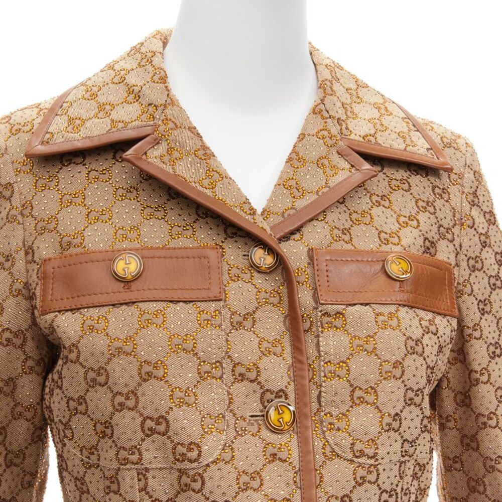 Gucci Canvas Crystal Horsebit Jacket - Picture 8 of 10